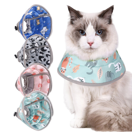 Post Surgeries Cats Cones Collar Dog Neck Collar-Gray M 2