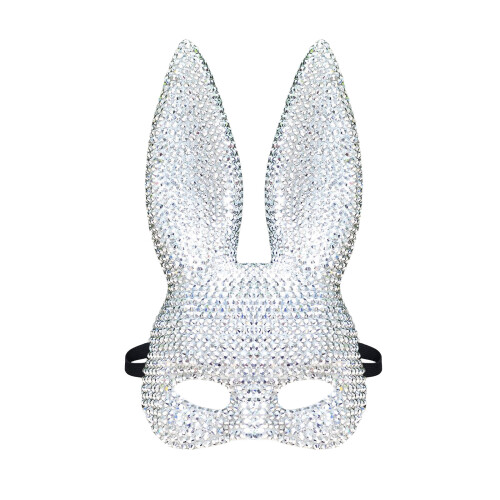 Portable Rabbit Shape Mask with Soft Glass Embellishment-Silver