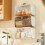 Wall Mounted Cotton Pad Storage Box Dustproof Bathroom-brown 3