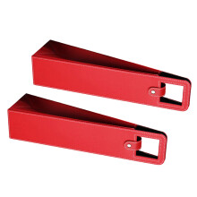 Set of 2 Leather Wine Carrying Case Foldable Champagne-Red