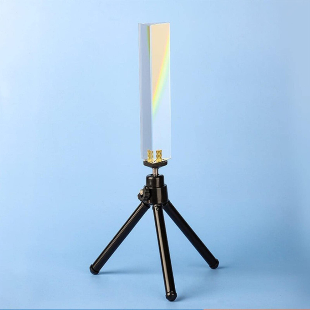 Triangular Prism Optical Glass Rainbow Photography Props Photography Clear Triangle Seven Colors Kaleidoscope Polygonal Prism 13 Cm (Holes Stand) 9412369095589