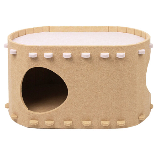 Scratchproof Cat Bed for Small Medium Cat Assembly-light camel