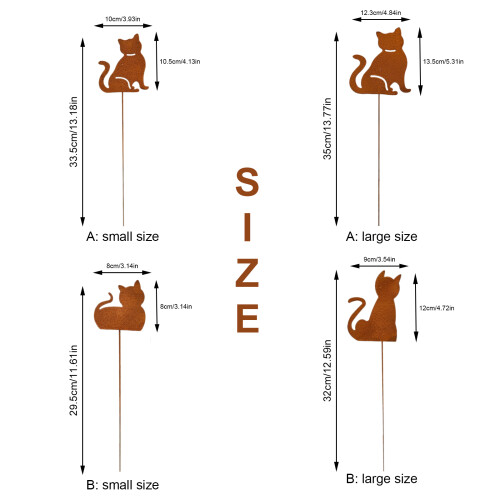 Jolie Statue de chat sur piquet,-Modèle B petite taille 2
