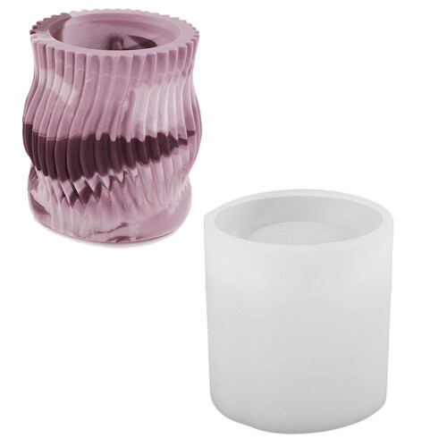 Striped Cylinder Tealight Holder Molds for-medium style