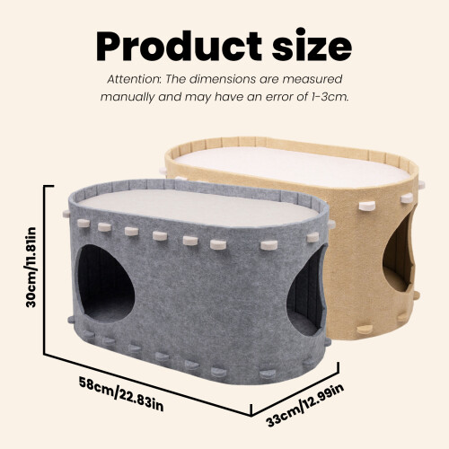 DoubleDecks Chats Maison Lit de Couchage pour Chat-Gris clair 2