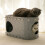 Condos pour chats pour toute l'année, double pont,-Gris clair 5