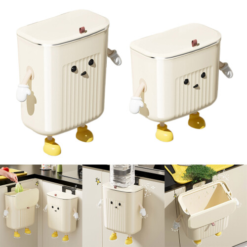 Hängender Abfallbehälter mit Deckel, wandmontierter-klein 2