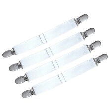 4 Stück Gummibänder für Bettlaken, Clip, Greifer,-Weiß