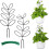 2pcs Iron Garden Plant Support Stake with Cable Ties Vine-White 7