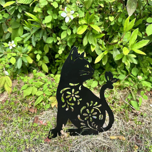 Décorations de jardin en métal pour chat,-Ensemble de 2 pièces 2