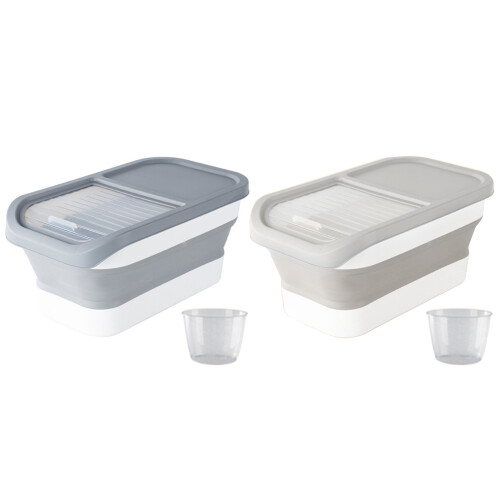 Sealed Dog Food Container with Clear Lid Space Saving-White 1