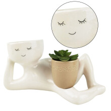 Fake Succulents Plant Artificial Human Shaped Resin Pots Cute
