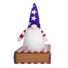 Décorations Gnomes patriotiques du 4 juillet,-chapeau bleu