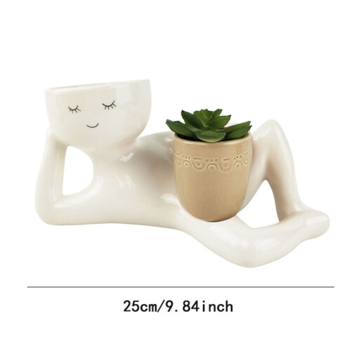 Fake Succulents Plant Artificial Human Shaped Resin Pots Cute 2