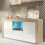 Sideboard 145cm Aurora - Oak & White Gloss Doors and LED Lights 1