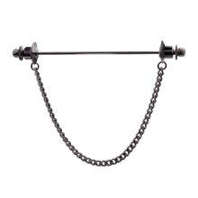 Men's Shirt Collar Tie Pin Chain Lapel Pin Collar Bar Brooch Gold Silver Black Metal Silver/Gold Plated