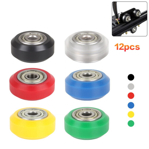 12 Stück 3D-Druckerrad 3D-Drucker POM Rad-Transparente Farbe 2