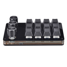 12 Keys USB Mini Keypad Programming Macro Pad with 3 Knobs Macro