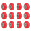12Pieces 3D Printer Wheel 3D Printer POM Wheel Plastic-Red 1