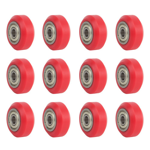 12Pieces 3D Printer Wheel 3D Printer POM Wheel Plastic-Red