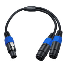 Câble adaptateur Speakon robuste, 1 mâle à double femelle, câble