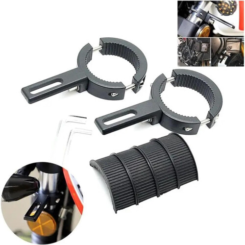 Fog Light Bracket For Motorcycle Headlight Mount Adjustable 2035/3860MM Universal Fork Ear Chopper Black 1