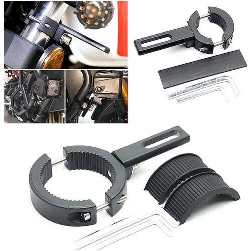 Fog Light Bracket For Motorcycle Headlight Mount Adjustable 2035/3860MM Universal Fork Ear Chopper Black 2