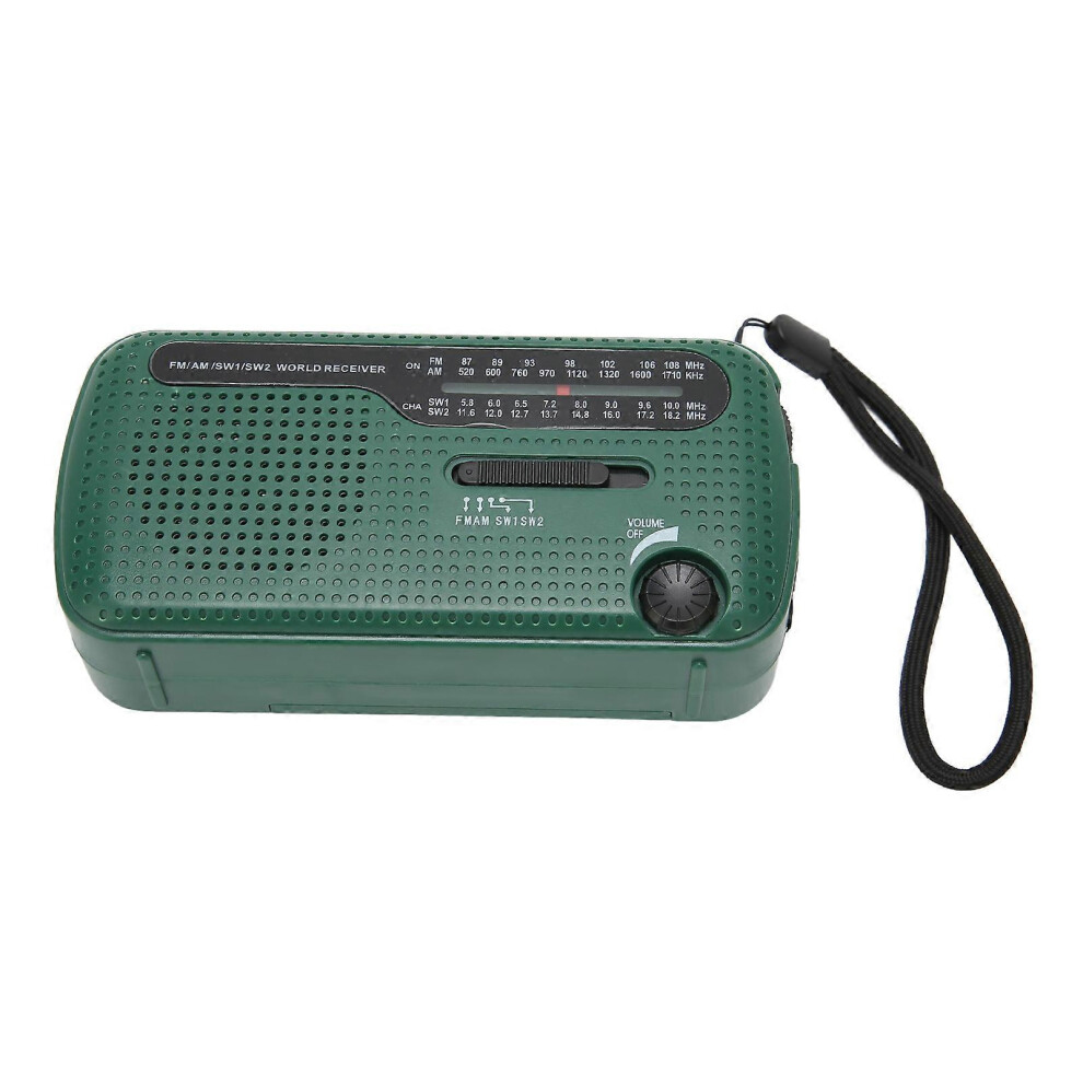 (As Show, One Size) Hand Crank Solar Radio Am Fm Sw1 Sw2 Camping Led Flashlight Multiband Camping Emergency Radio For Outdoor 5771908291474