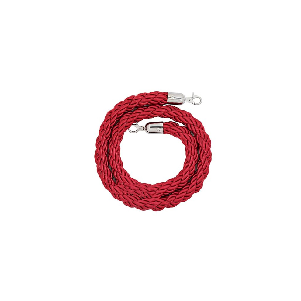 Crowd Control Rope Twisted Barrier 1.5M Silver Stanchion Queue Barrier Rope Hemp Red 9426802298598