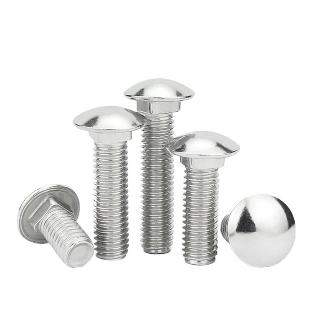 M6 M8 M10 M12 304 Stainless Steel Truss Round Head Square Neck Carriage Bolt Coach Bolt (16Mm, M63pcs) M63pcs 16Mm 9365049865739