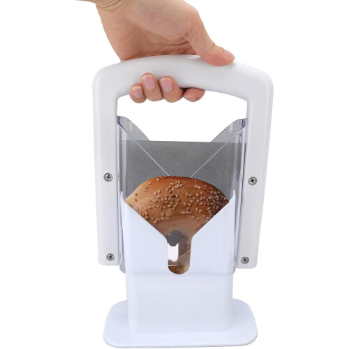 Bagel Cutter with Safety Shield and Secure Handle for Breads, Muffins 2