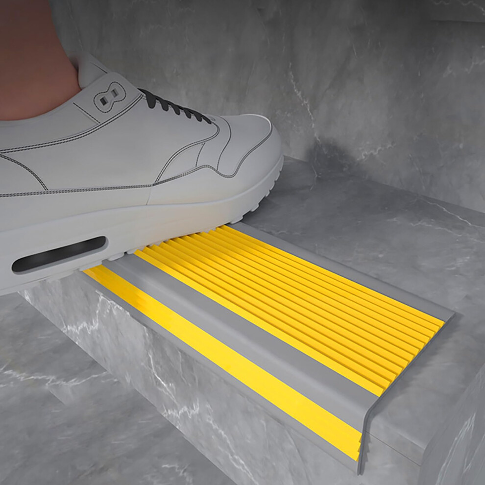 Stair Nosing Profile Vinyl Nonslip Stair Edging Selfadhesive 1.2M Orange Yellow Gray 9365049865821