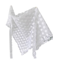 Embroidered hair scarf, lace neckerchief, photo props, laciness turban for adults and children, embroidered balletcore headwear small flower