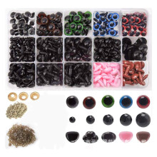 Safety Eyes, Screw Eyes with Safty Back Pad Easy To Use Assorted Pack for Toy Craft Making, High-Quality Plastic Craft Toy Eyes with Glossy Finish for