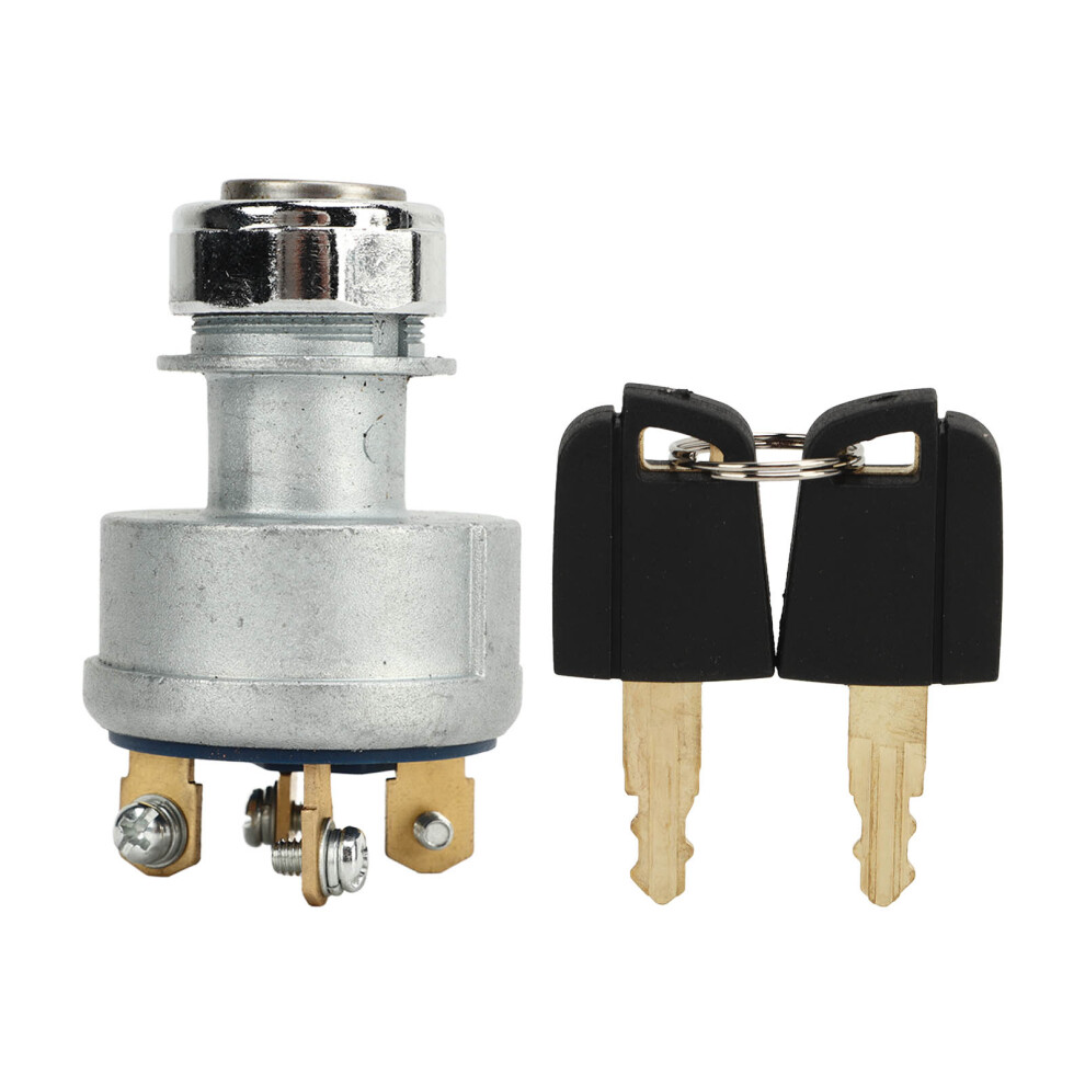 4 Terminals Ignition Switch With 2 Keys, High Performance Starter Switch Replacement For Cat Excavator 325 345 385, Replacement Part Number 9G7641 9190834190792