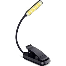 Aufsteckbare Leselampe, flimmerfreies, augenschonendes Licht, stufenlose Helligkeitsregelung, zum Lesen bei Nacht und darüber hinaus (Schwarz)