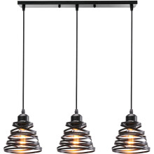 Adjustable Height Linear Chandeliers, Frosted Glass Shades Pendant for Restaurants, Industrial Factory Pendant Lamp with Customized Wire Length
