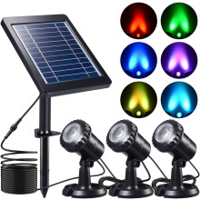 Glowing Water Wonderland, Solar Pond Lights, Warm White Underwater LED Landscape Spotlights, IP68 Waterproof Decoration for Gardens Fountains, 3 Pack