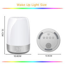 Sveglia con simulazione dell'alba, luce ambientale RGB personalizzabile per comodino, perfetta per camera da letto, soggiorno o cameretta dei