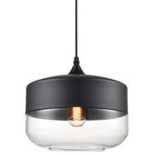 Lampada a sospensione per soggiorno, lampada da interni in stile industriale vintage con paralume in vetro trasparente, illuminazione retrò con cavo