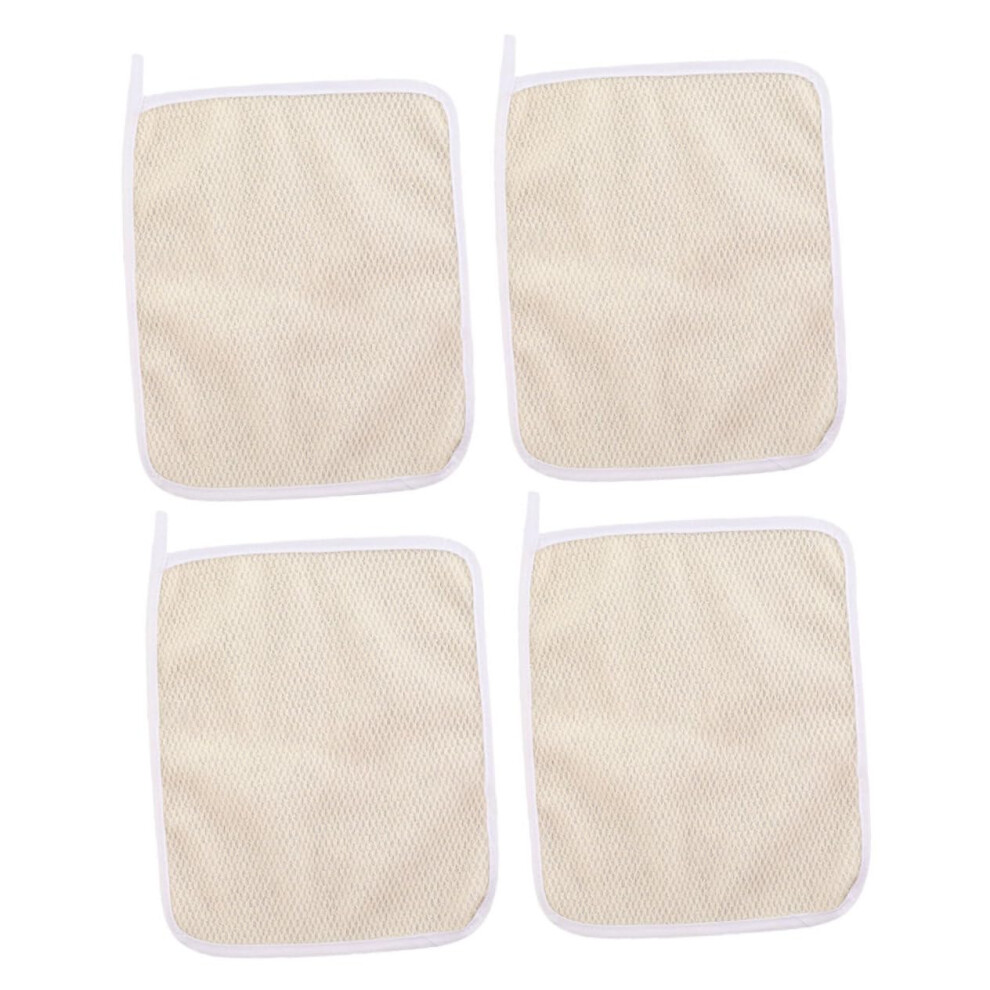 4 exfoliating towels, scrubbing bath towels for effective face and body cleansing, skinfriendly and for bath massages and skincare.