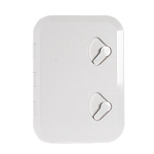 ABS deck plate hatch cover with 180 flip lid nonslip surface, for yacht boat (White, 44*31.5cm)