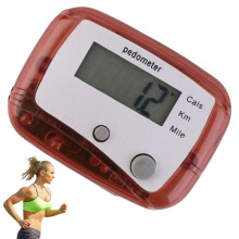 Step Counter Digital Pedometer With Clip LCD Display Walking Calorie Fitness Exercise Travel Daily Steps Red