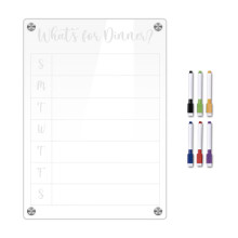 Acrylic Dry Erase Board, Magnetic Wall Board with 6 Markers, 29.7 x 21.1 cm