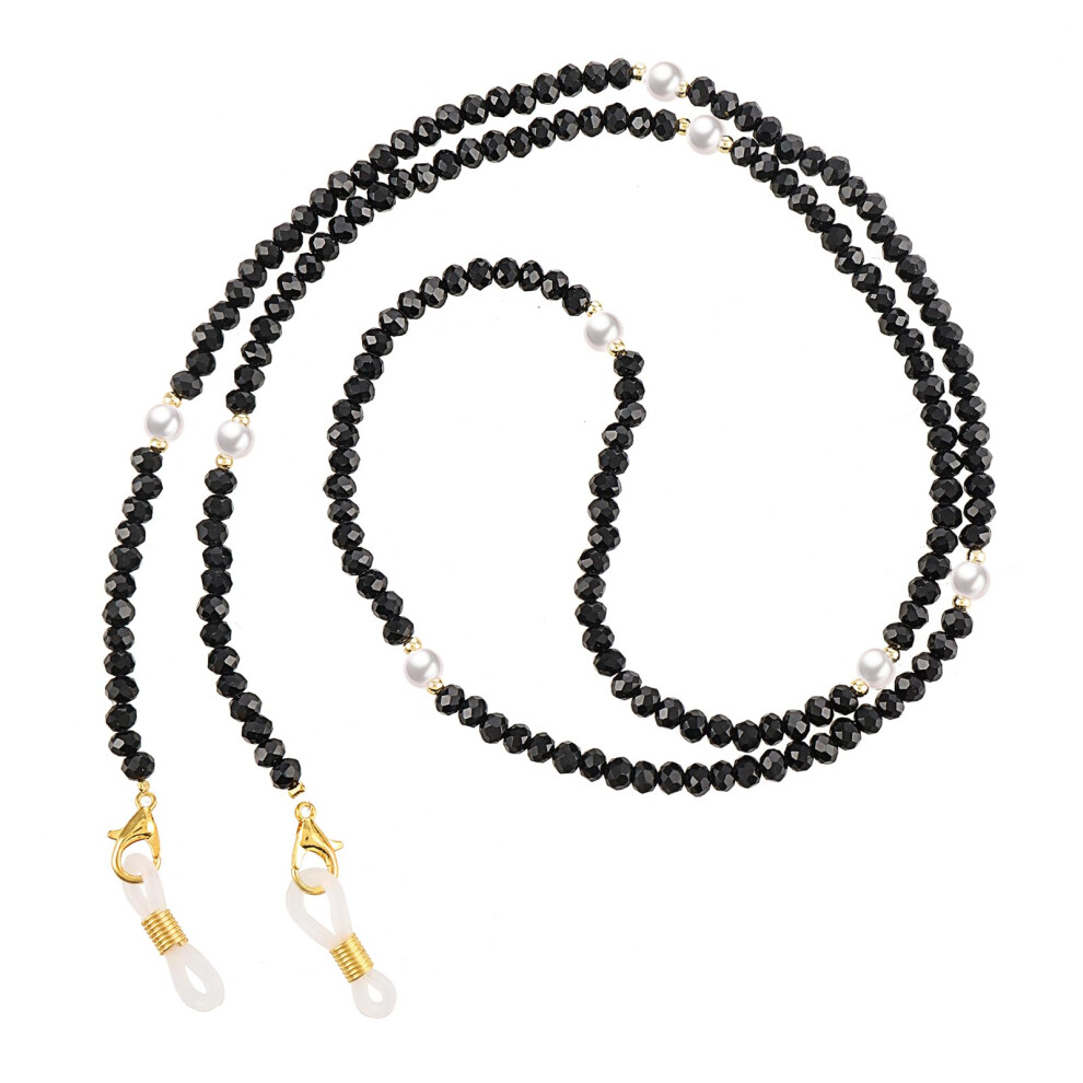 1 Piece Glasses Chain for Women Reading Glasses Beads Neck Cord Elegant Mask Holder Black, Blue