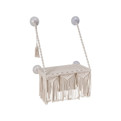 Cats Hanging Hammock Pet Window Perch Handwoven Suction-Cup Mounted Bed for Space Saving Cat Sleeping Solutions