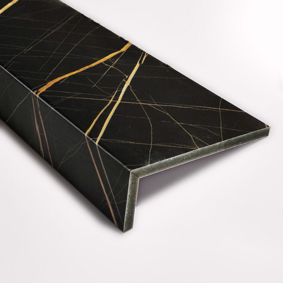 Black Gold Window Sill Guard Replacement Acrylic Cill Capping Tile Finish Sill Board Cover Office Hotel L150cm W18cm 9347817066166
