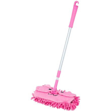 Children's Housework Mop Children's Broom Removable Mini Sweeping Cleaning Tool Expandable Tablet Drag Pretend Play Toy Pink