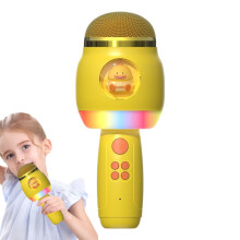 Wireless Cartoon Kids Microphone Karaoke with Lights Portable Singing Accessories