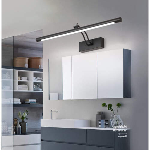 LED Mirror Light Black Bathroom Lamp 6000K 40cm Adjustable Angle Makeup Mirror Light